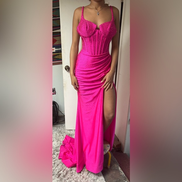 AMARRA HOT PINK FORMAL DRESS - Picture 2 of 4